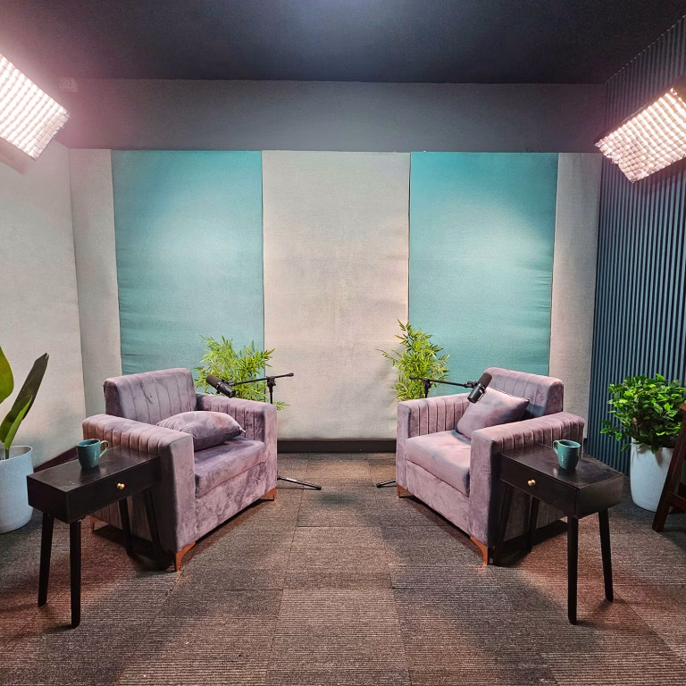 Podcast studio setup in Bangalore b